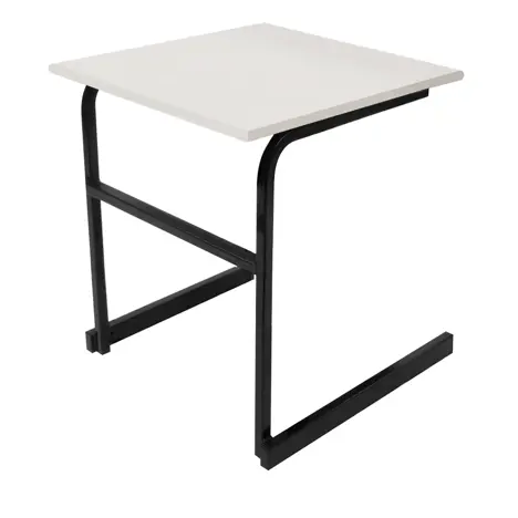 Heavy Duty Cantilever Exam Desk - Black Legs - Light Grey